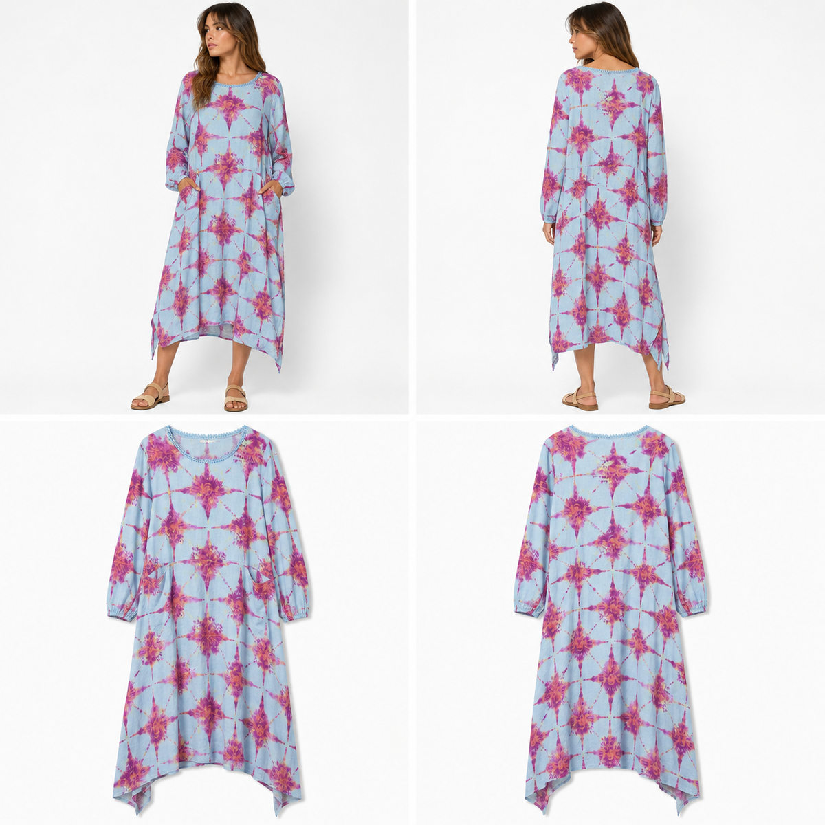 Helga May 100% Linen Floral Dress (Size XL)