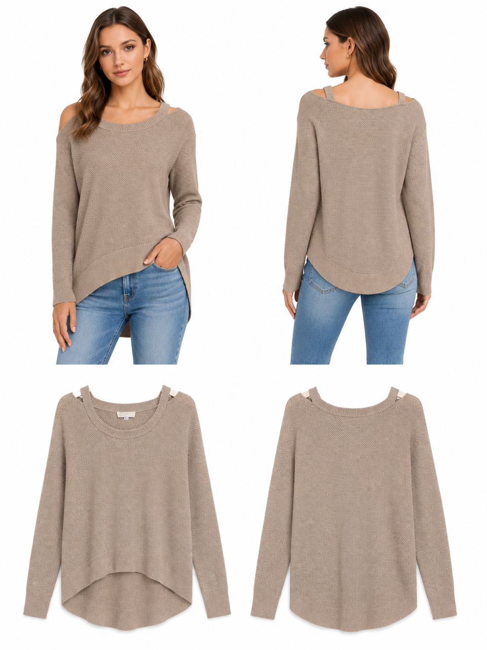 Michael Kors Gold Knit Cold Shoulder Jumper (Size S)