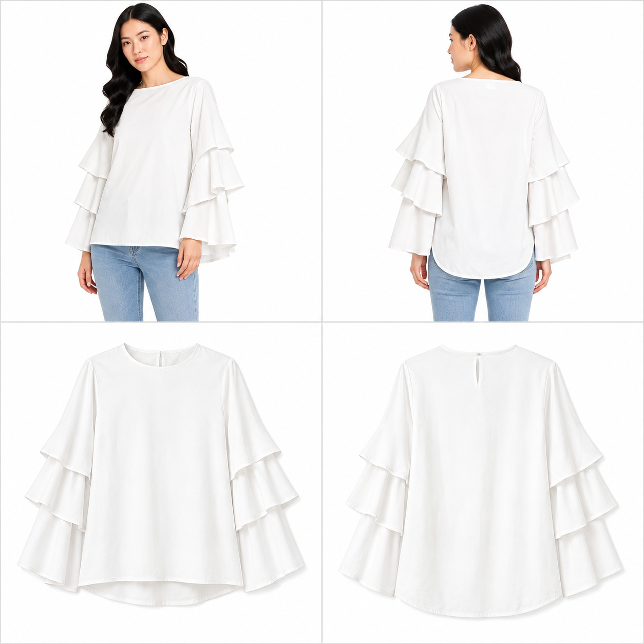 MVN Long Sleeve Off White Top (Size 10)