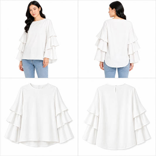 MVN Long Sleeve Off White Top (Size 10)