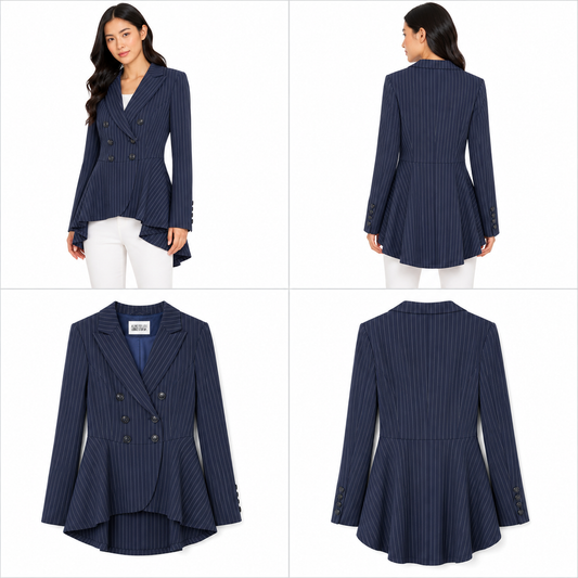 Loobie's Story Black & White Pinstripe Jacket (Size 8)