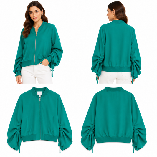 Witchery Green Bomber Jacket (Size 10)