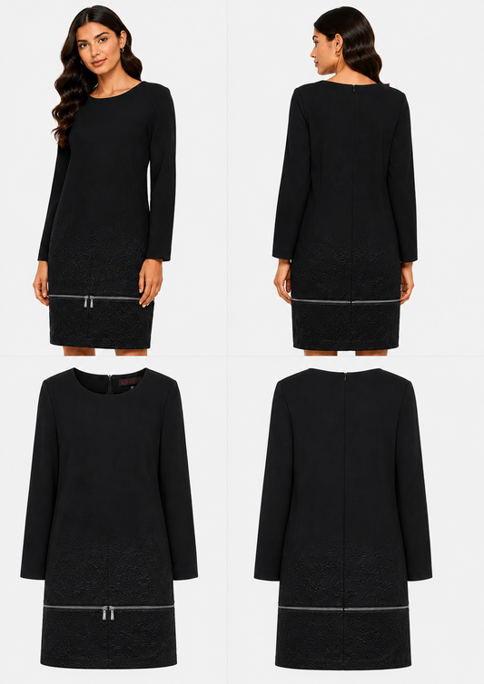 Cooper Emboss Black Dress (Size 16)