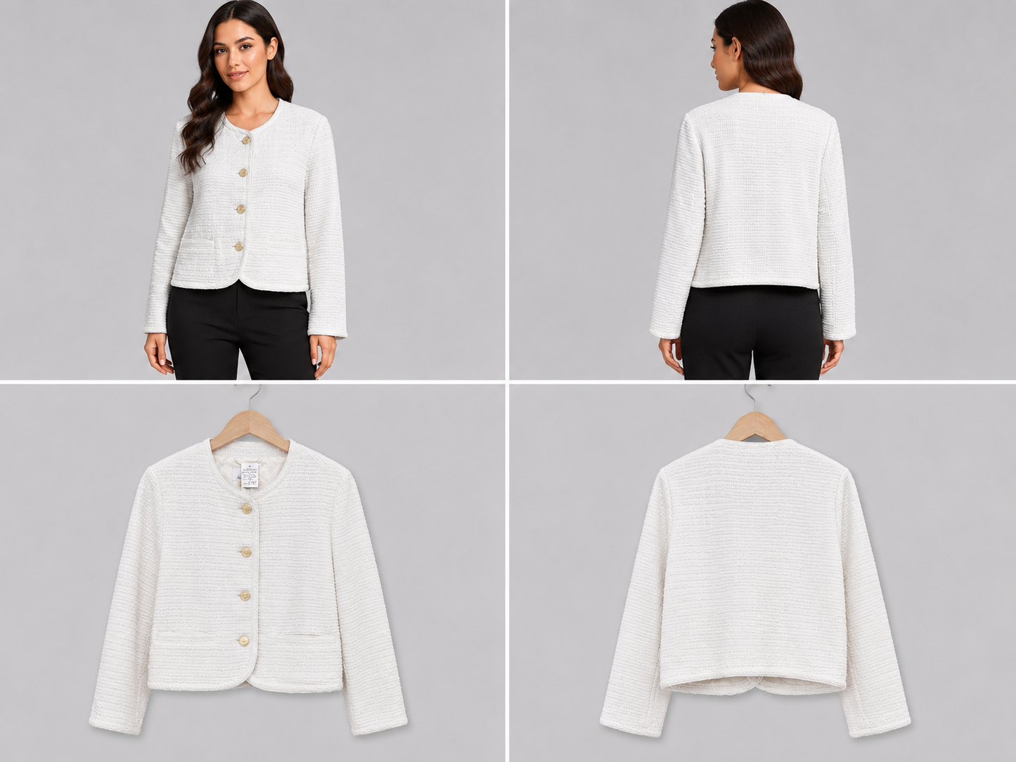 Abercrombie & Fitch Winter White Crop Jacket (Size M)