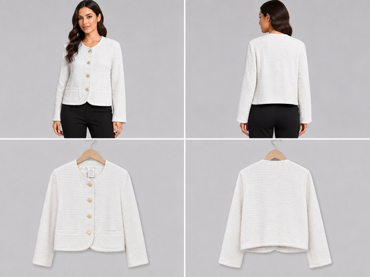 Abercrombie & Fitch Winter White Crop Jacket (Size M)