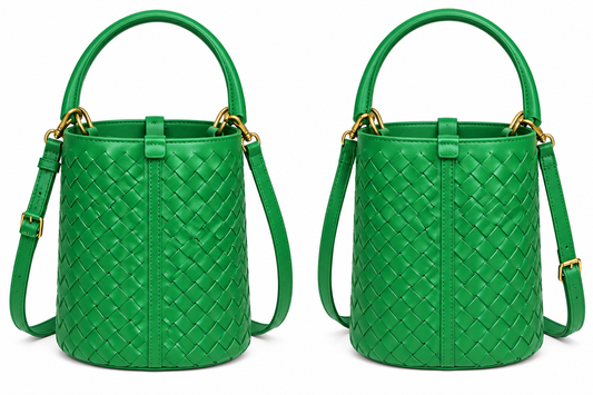 Emerald Green Woven Handbag