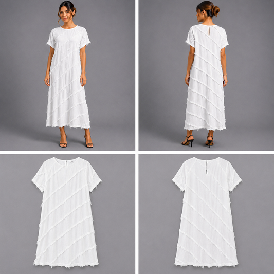 Dissh Textured Diagonal Midi Dress (Size 8)