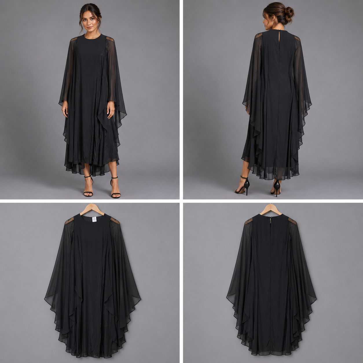 Black Handmade Evening Gown (Size 10)
