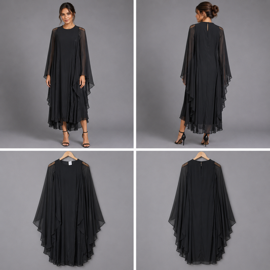 Black Handmade Evening Gown (Size 10)