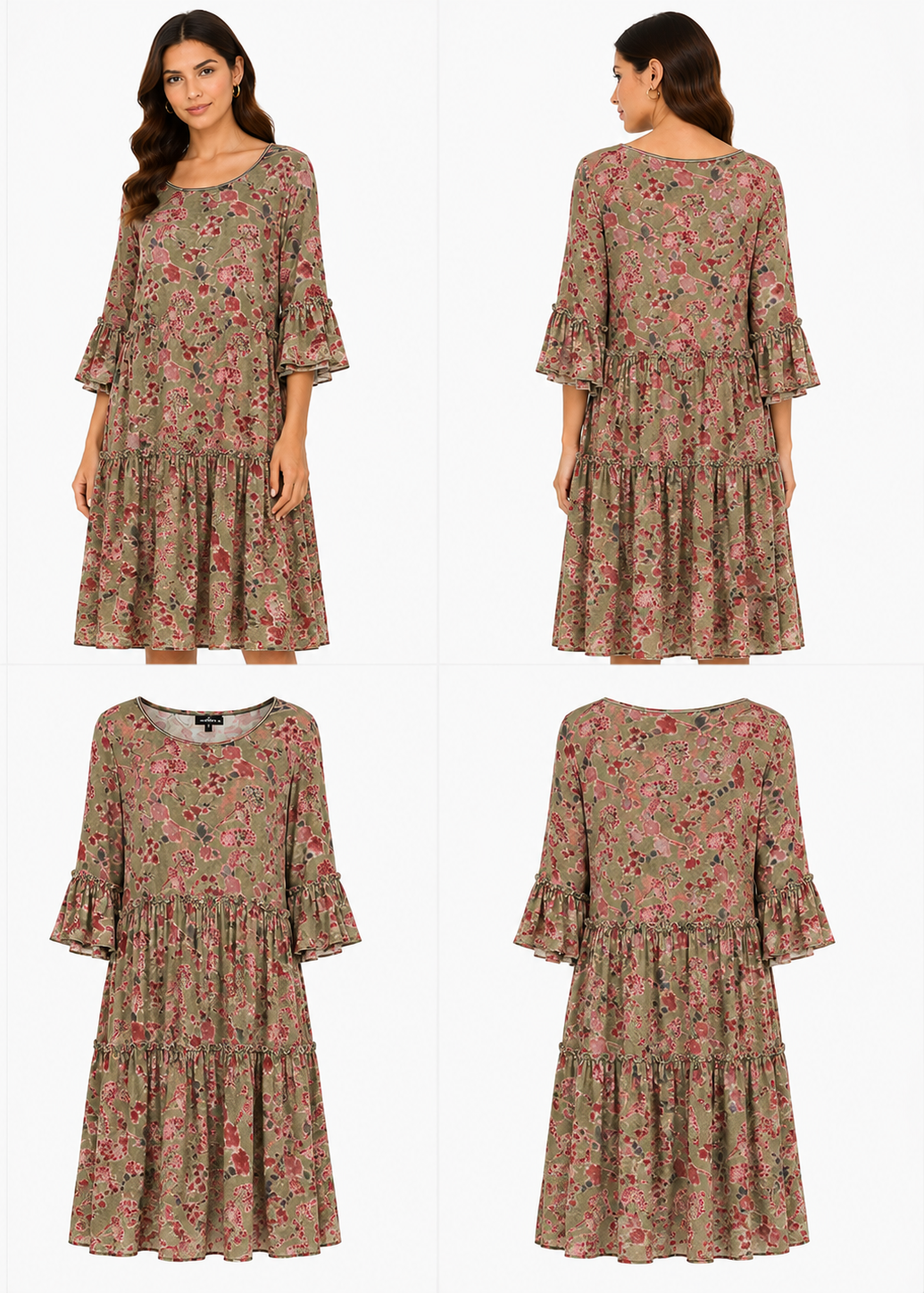 Curate Velvet Green & Pink Dress (Size S)