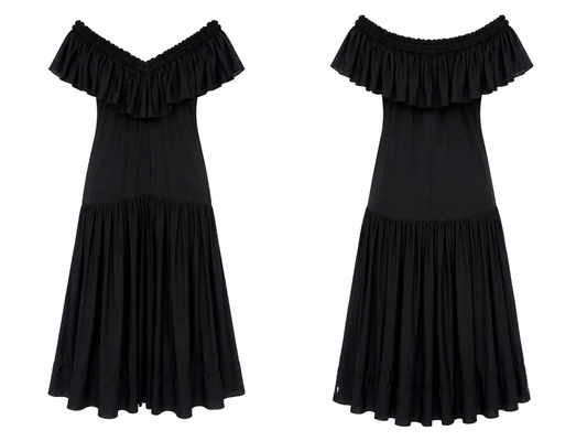 Aje Black Ruffle Mini Dress with Belt (Size 12)