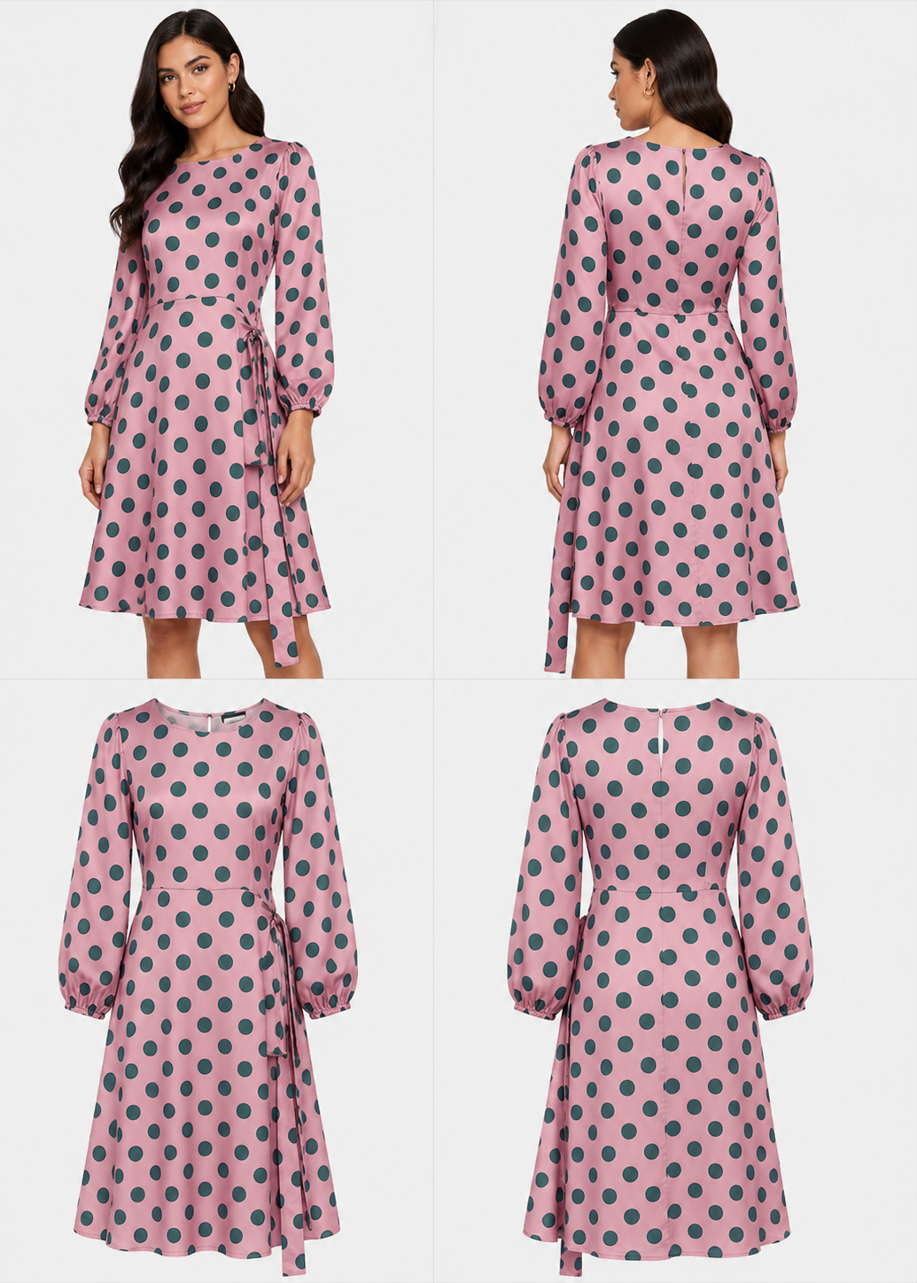 Kilt Green Dot Reverse Dress (Size M)