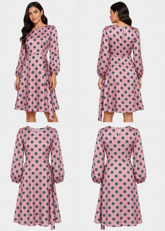 Kilt Green Dot Reverse Dress (Size M)
