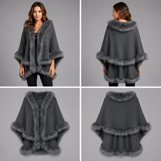 Grey Fur Cape