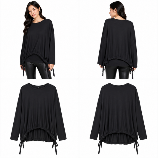 Nes Black Merino Top (Size M)