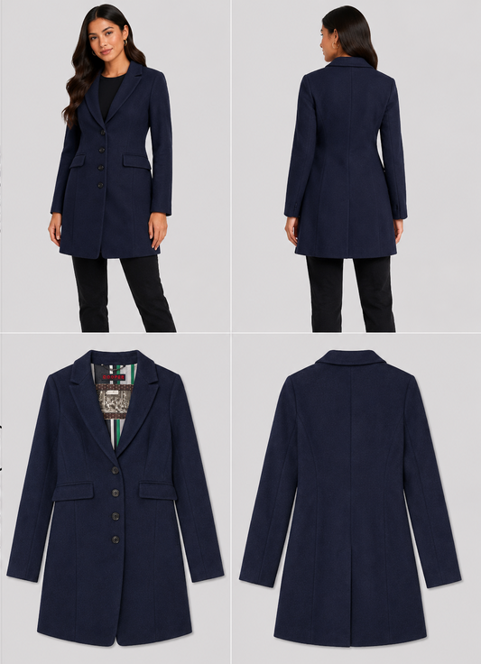 Cooper Stormy Weather Navy Felt Coat (Size 10)