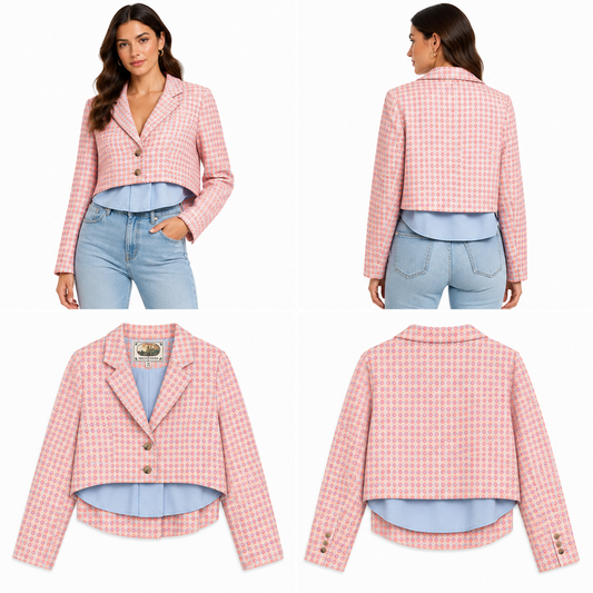 Trelise Cooper Apricot & Blue Jacket (Size 10)
