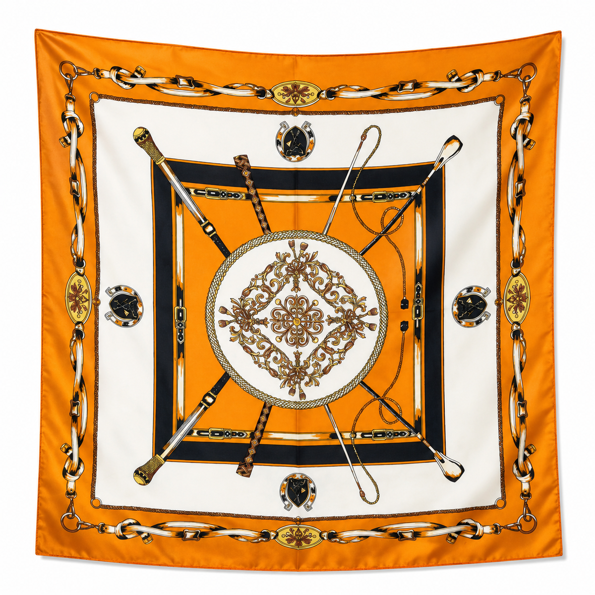 Scarf, Orange & White (Size S)