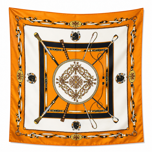 Scarf, Orange & White (Size S)