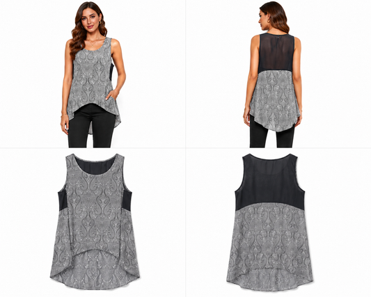 Obi New Zealand Paisley Hi-Low Singlet Top (Size XS)