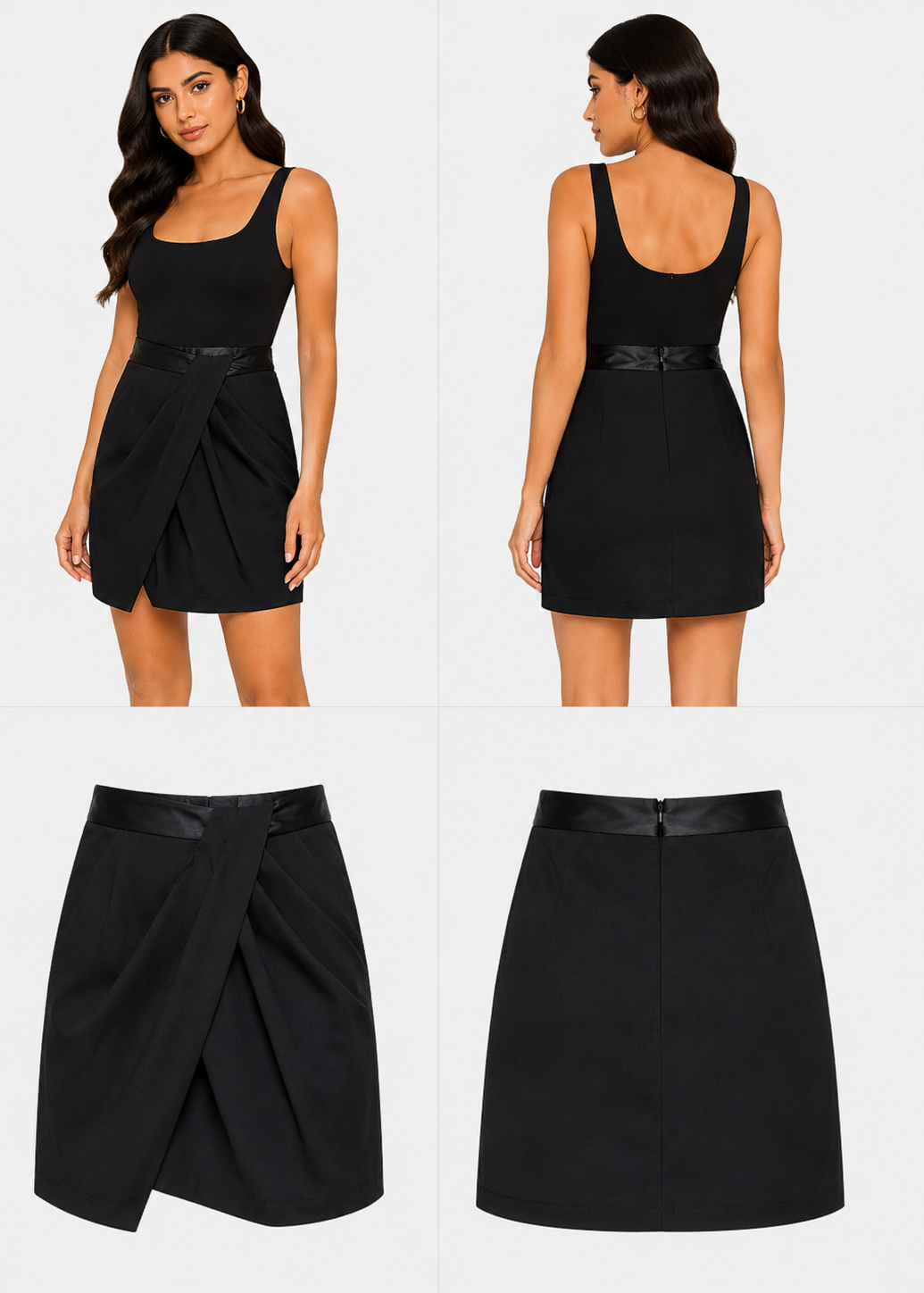 Ricochet Tulip Black Skirt