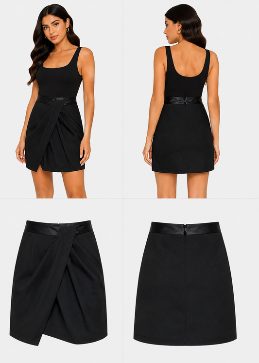 Ricochet Tulip Black Skirt