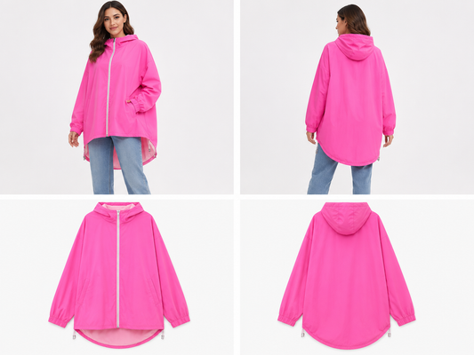 Homely Hot Pink Rain Jacket (Size 14)