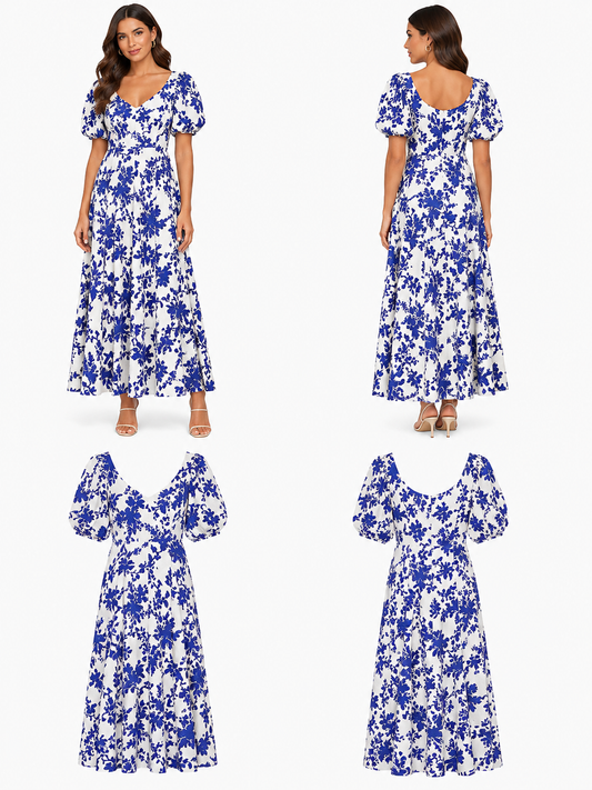 Seduce Blue & White Dress (Size 10)
