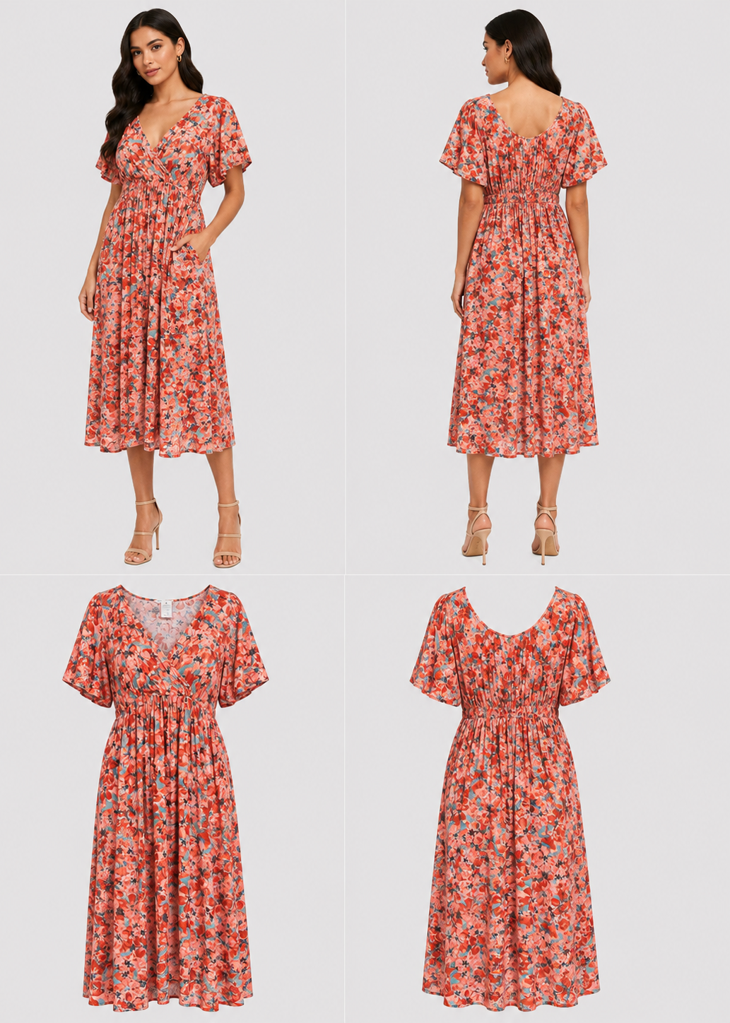Seduce Apricot Floral Dress (Size 10)